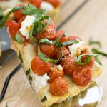 Three Cheese Polenta Tart with Tomatoes and Basyl